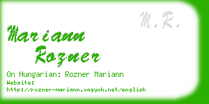 mariann rozner business card